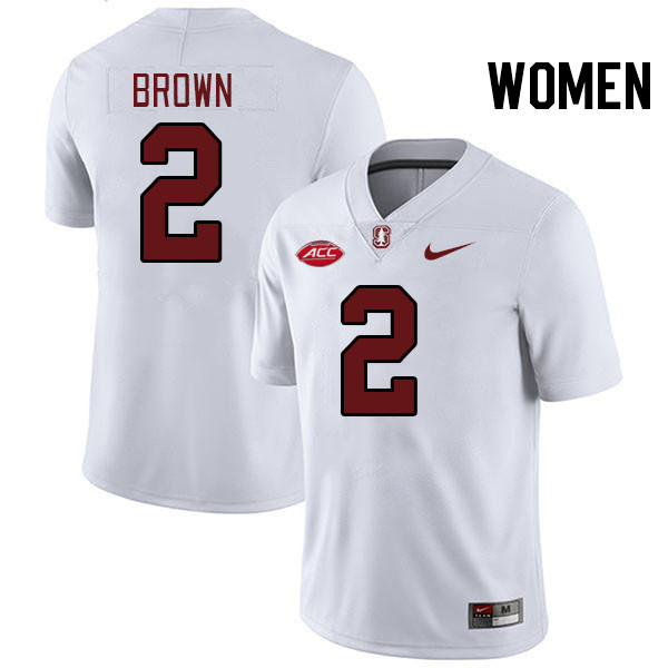 Women #2 Elijah Brown Stanford Cardinal 2024 ACC Conference College Football Jerseys Stitched-White